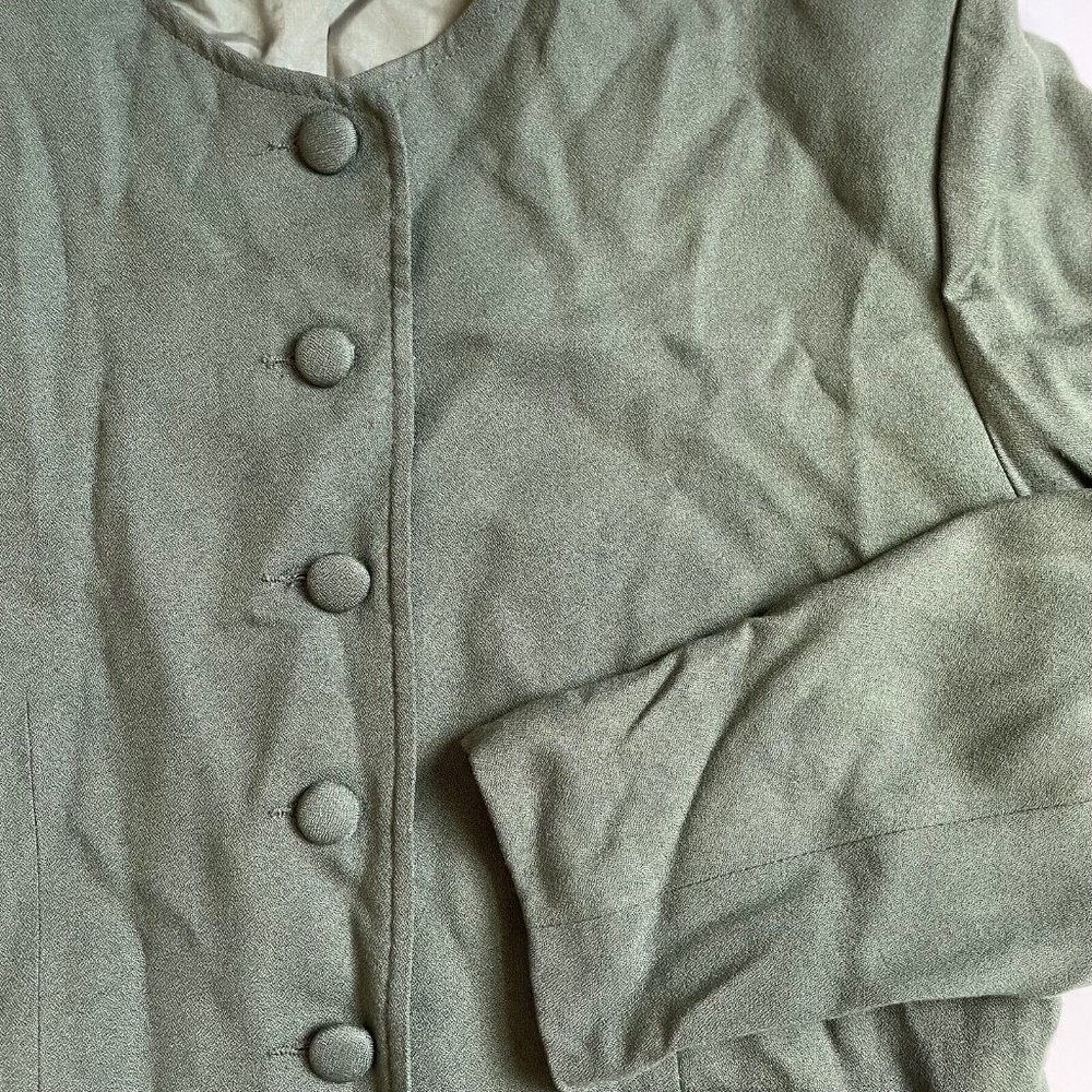 Wool Rayon Lightweight Buttoned Jacket Euc 10p 10… - image 8